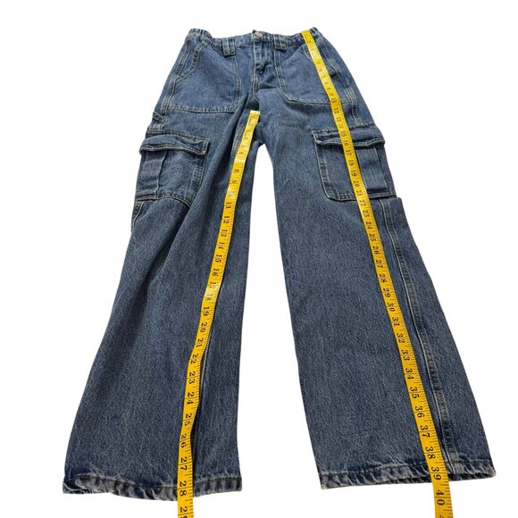 Urban Outfitters BDG Women’s Wide Leg Cargo Jeans Size 4 (W25 L32) Skate Fit - Picture 2 of 5